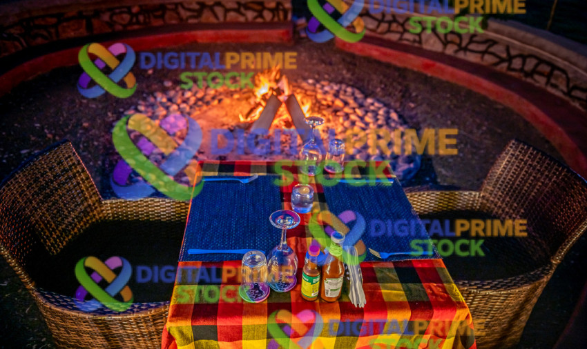 Dinner Set up by the Fire